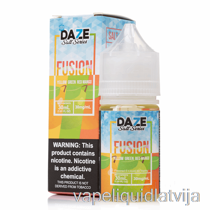 Ledus Dzeltens Zaļš Sarkans Mango - 7 Daze Fusion Sāls - 30ml 30mg Vape šķidrums